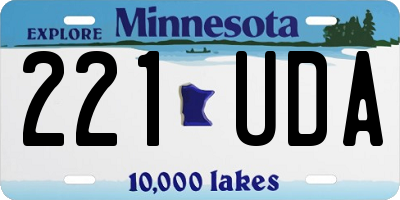 MN license plate 221UDA