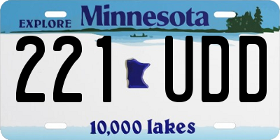 MN license plate 221UDD