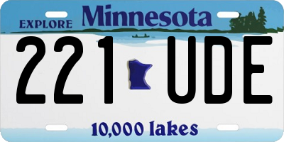MN license plate 221UDE