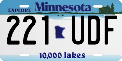 MN license plate 221UDF