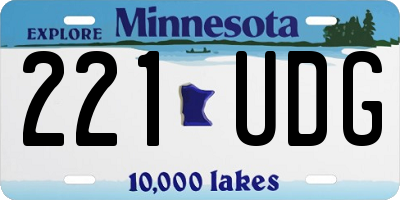 MN license plate 221UDG