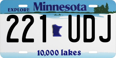 MN license plate 221UDJ