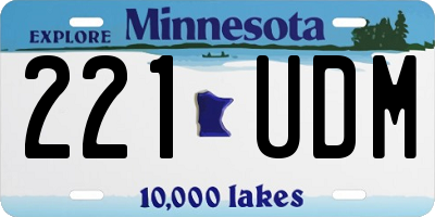 MN license plate 221UDM