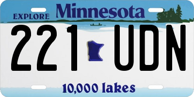 MN license plate 221UDN