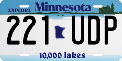 MN license plate 221UDP