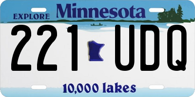 MN license plate 221UDQ