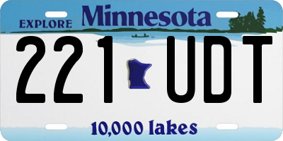 MN license plate 221UDT