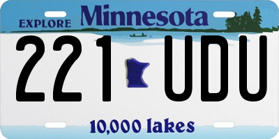 MN license plate 221UDU