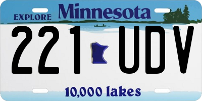 MN license plate 221UDV