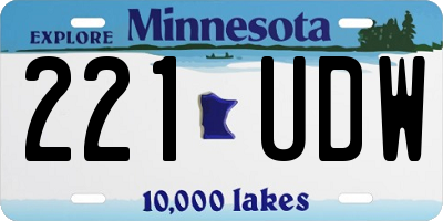 MN license plate 221UDW