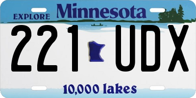 MN license plate 221UDX