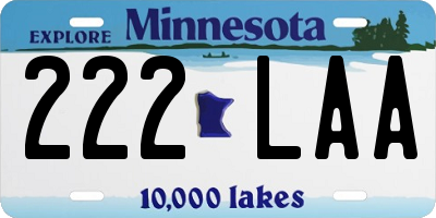 MN license plate 222LAA
