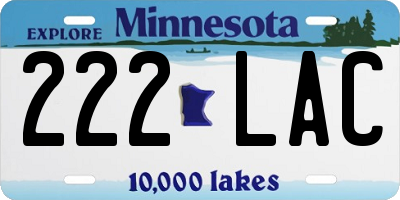 MN license plate 222LAC