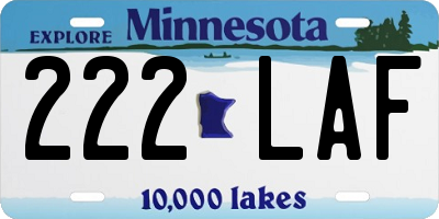 MN license plate 222LAF