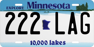 MN license plate 222LAG