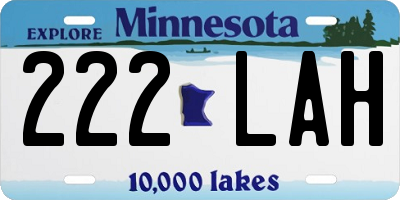 MN license plate 222LAH