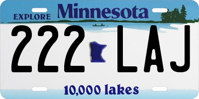 MN license plate 222LAJ