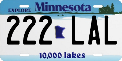 MN license plate 222LAL