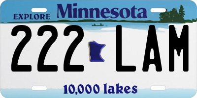 MN license plate 222LAM