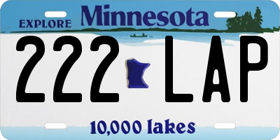 MN license plate 222LAP