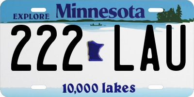 MN license plate 222LAU