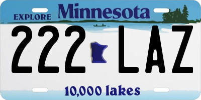MN license plate 222LAZ