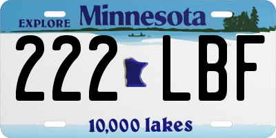 MN license plate 222LBF