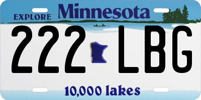 MN license plate 222LBG