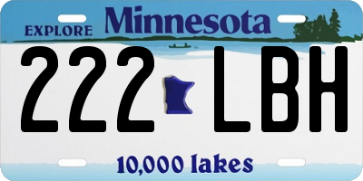 MN license plate 222LBH