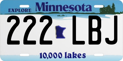 MN license plate 222LBJ