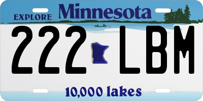 MN license plate 222LBM
