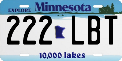 MN license plate 222LBT