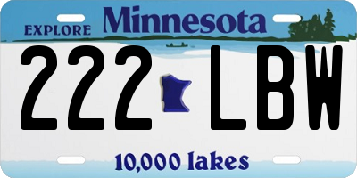 MN license plate 222LBW