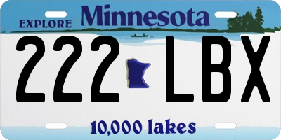 MN license plate 222LBX