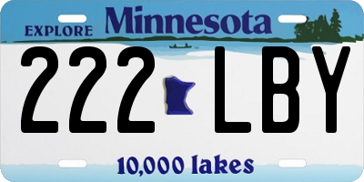 MN license plate 222LBY