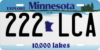 MN license plate 222LCA