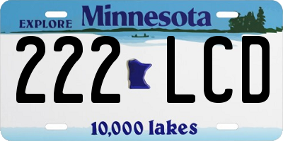 MN license plate 222LCD