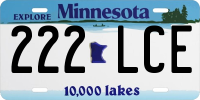 MN license plate 222LCE