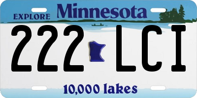MN license plate 222LCI