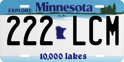 MN license plate 222LCM