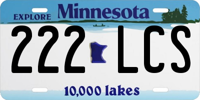MN license plate 222LCS