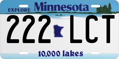 MN license plate 222LCT