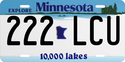 MN license plate 222LCU