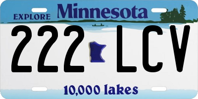 MN license plate 222LCV