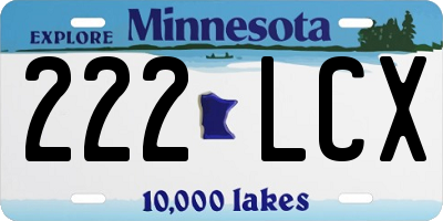 MN license plate 222LCX
