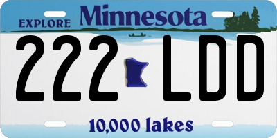 MN license plate 222LDD