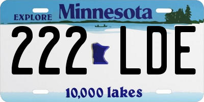 MN license plate 222LDE