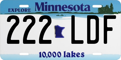 MN license plate 222LDF