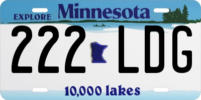 MN license plate 222LDG