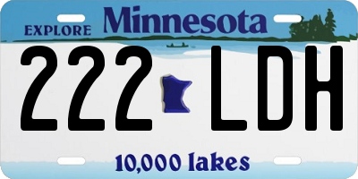 MN license plate 222LDH